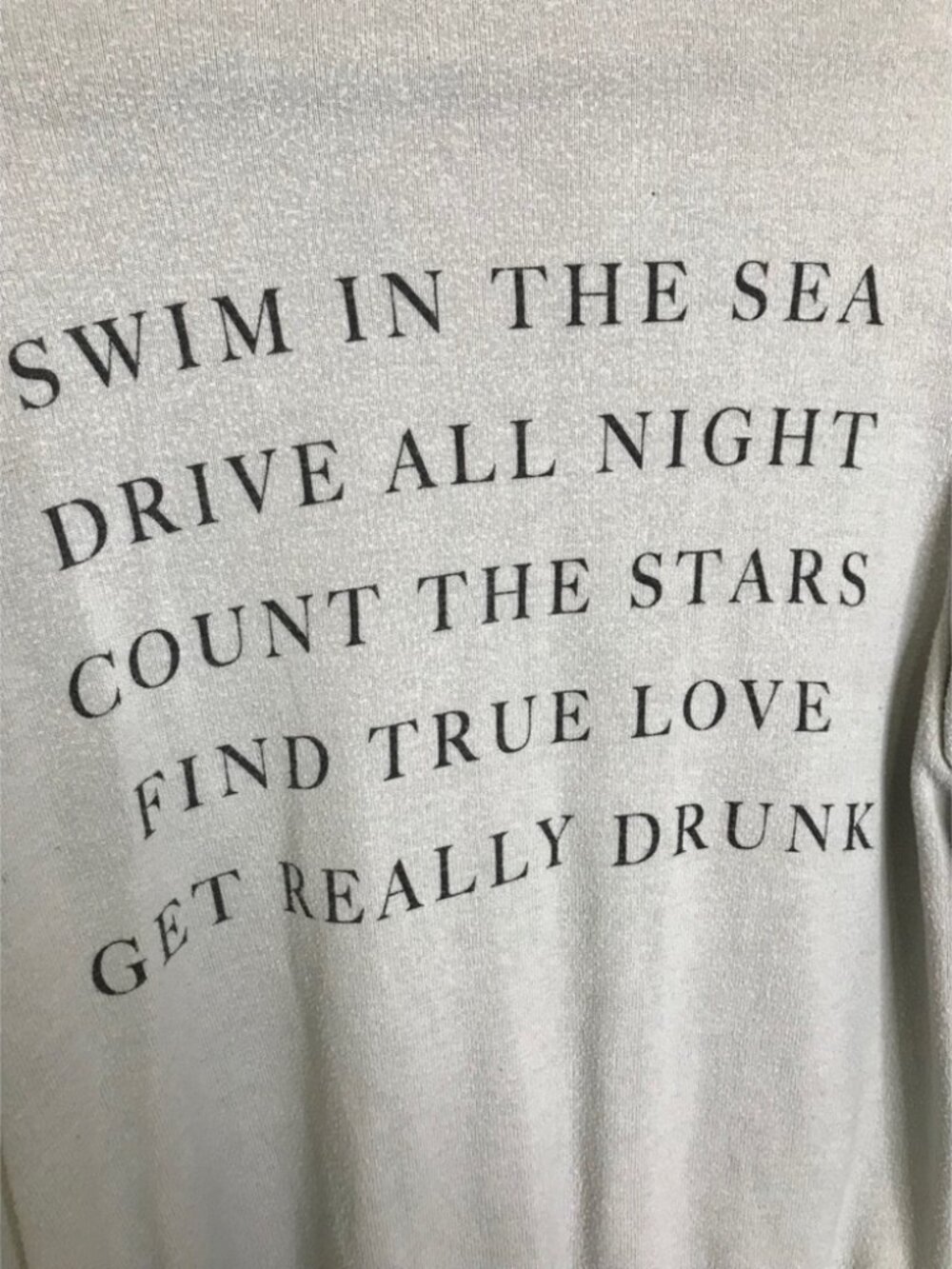 Wildfox Gray Swim Drive Stars True Love Drunk Zip Up Hoodie Sweater